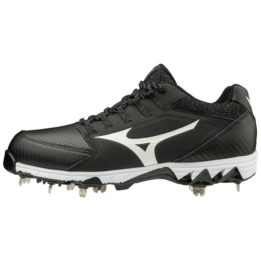 Damske Softball Obuv Mizuno 9-Spike Swift 6 Nizke Metal Čierne/Biele Vypredaj OEDI20376